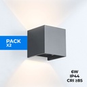 Pack of 2 wall sconces "KURTIN" 6W dimmable light aperture