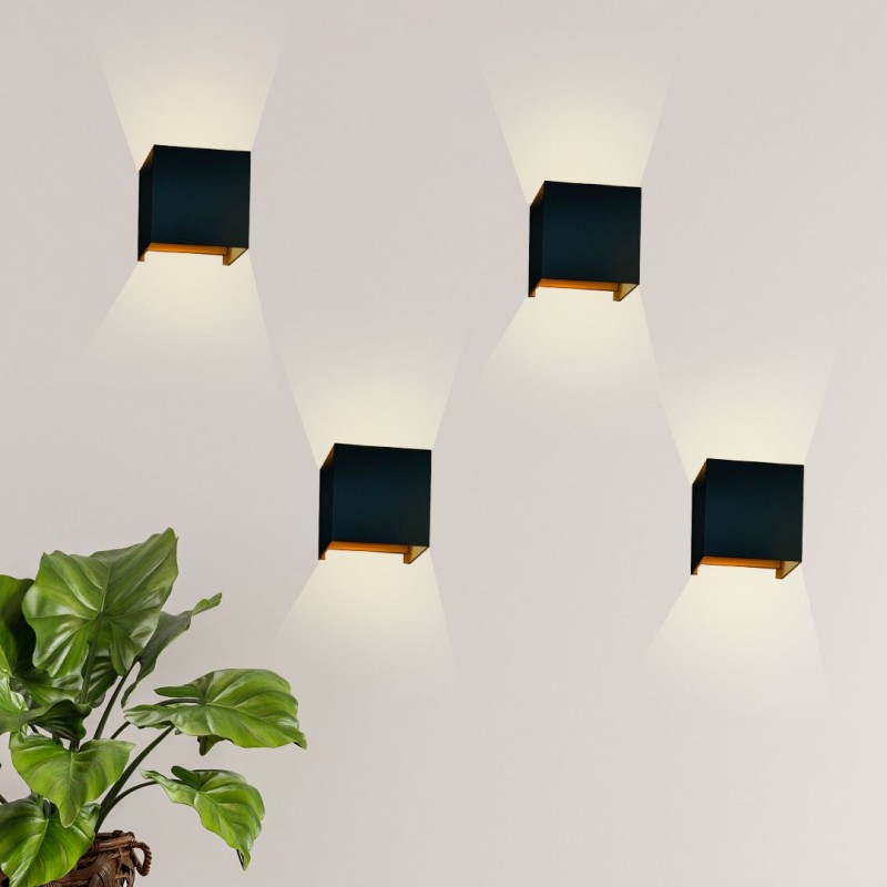 Pack of 4 wall sconces "KURTIN" 6W up and down dimmable light