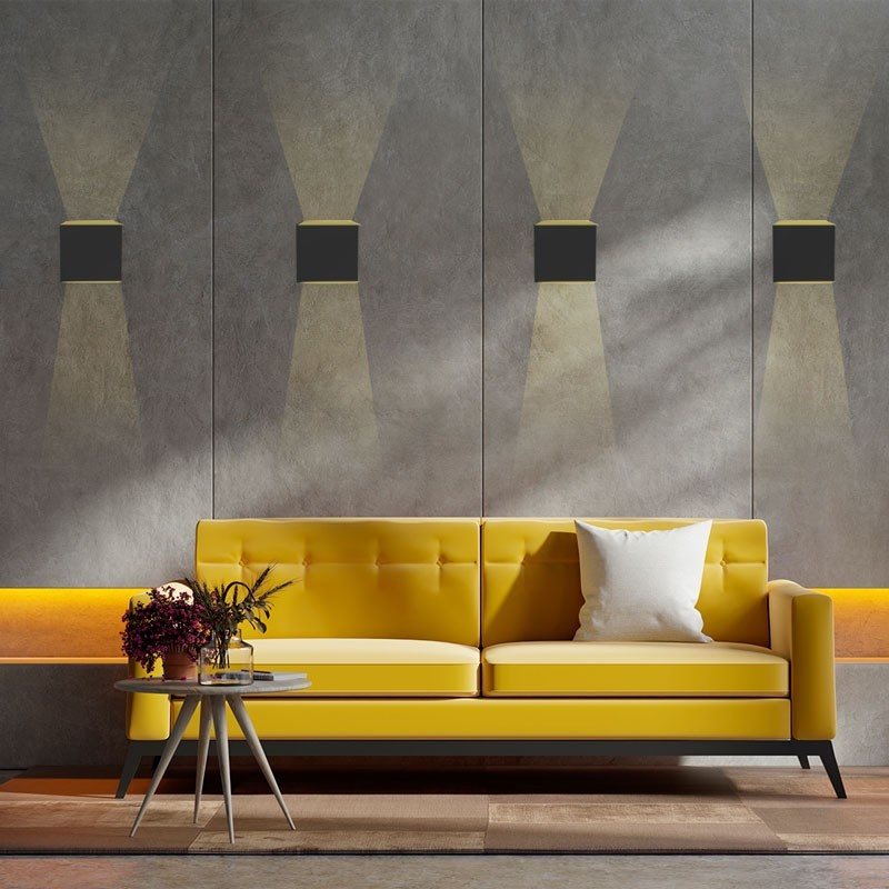 Pack of 4 wall sconces "KURTIN" 6W up and down dimmable light