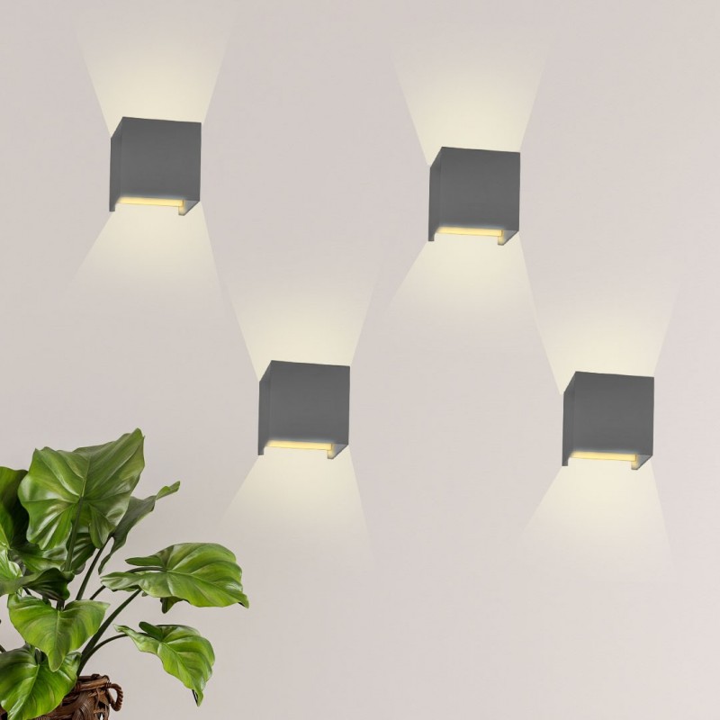 Pack of 4 wall sconces "KURTIN" 6W up and down dimmable light