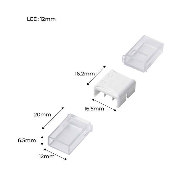 Waterproof connector LED strip 10mm - strip to strip - IP68