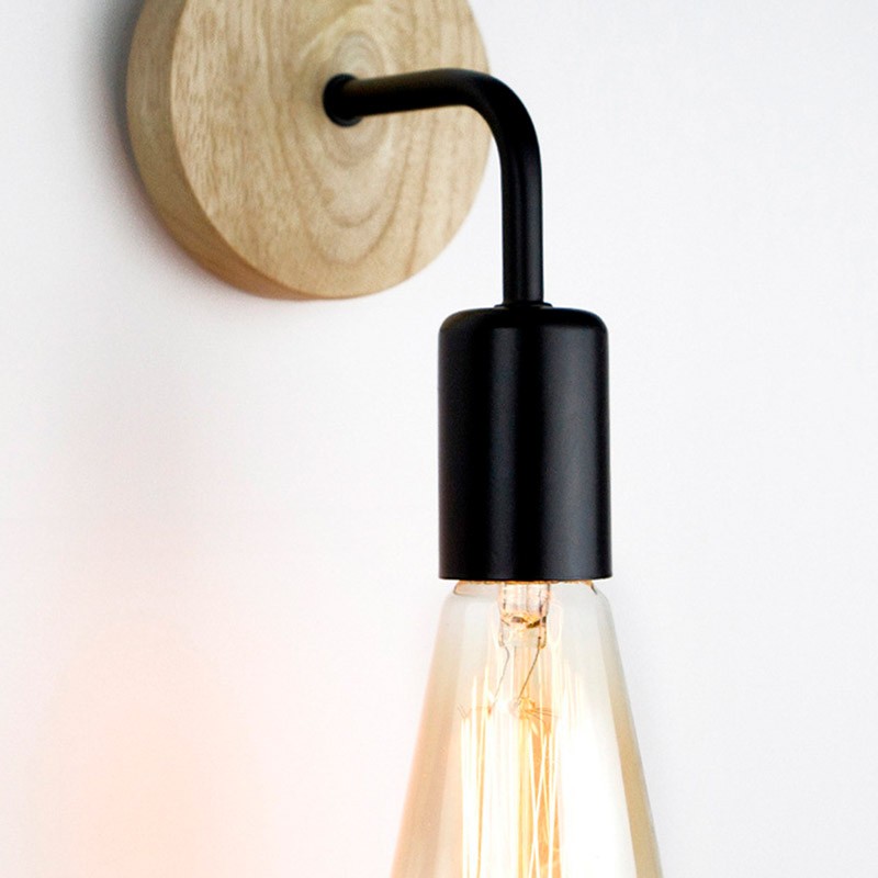Pack of 2 Wall sconces in wood with metal flexo "Morgan".