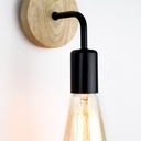Pack of 2 Wall sconces in wood with metal flexo "Morgan".