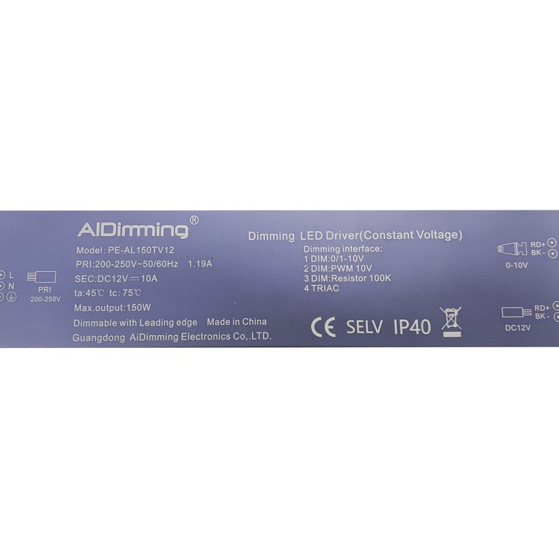 TRIAC DC 12V 120W 10A dimmable power supply TRIAC DC 12V 120W 10A IP40
