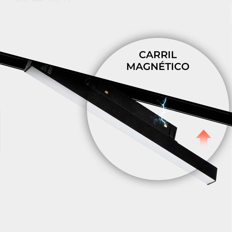 Magnetic rail 20mm recessed 48V - 1 meter
