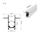 Magnetic rail 20mm recessed 48V - 1 meter