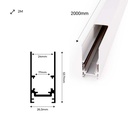 Magnetic rail 20mm surface mounted 48V - 2 meters