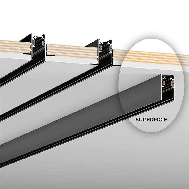 Magnetic rail 20mm surface mounted 48V - 1 meter