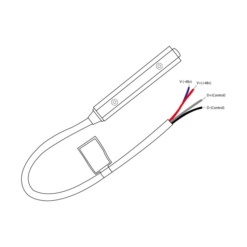 Starter connector with cable for magnetic rail - 48V
