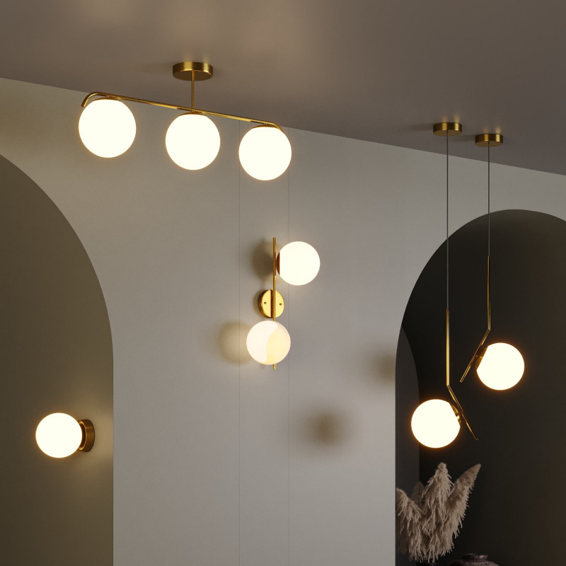 Crystal ball pendant light "HERMI" - E27
