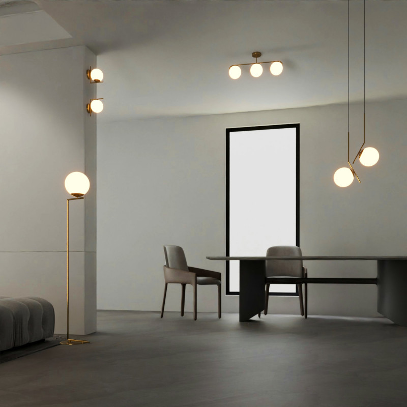 Crystal ball pendant light "HERMI" - E27