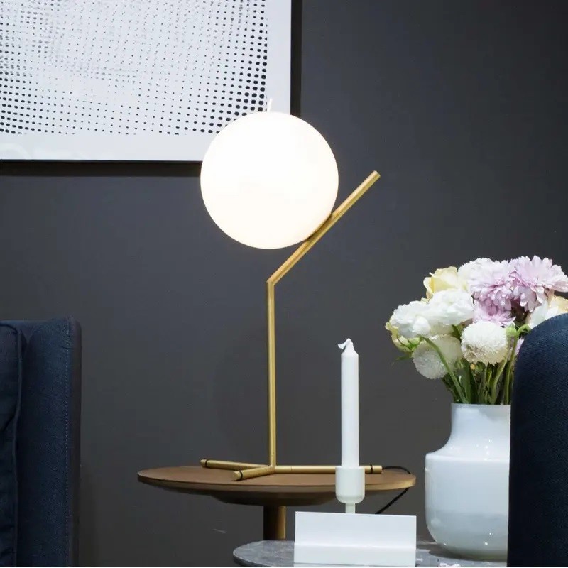 Crystal ball table lamp "NOLA" - E27 - Ø 16cm
