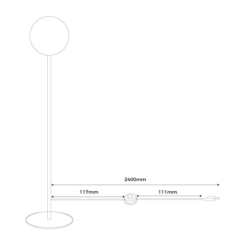 Crystal ball floor lamp "BAILEY" - E27