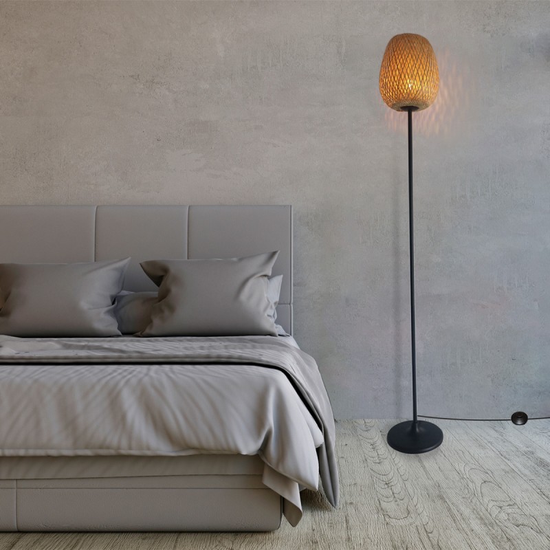 Wicker floor lamp "NIKKO".