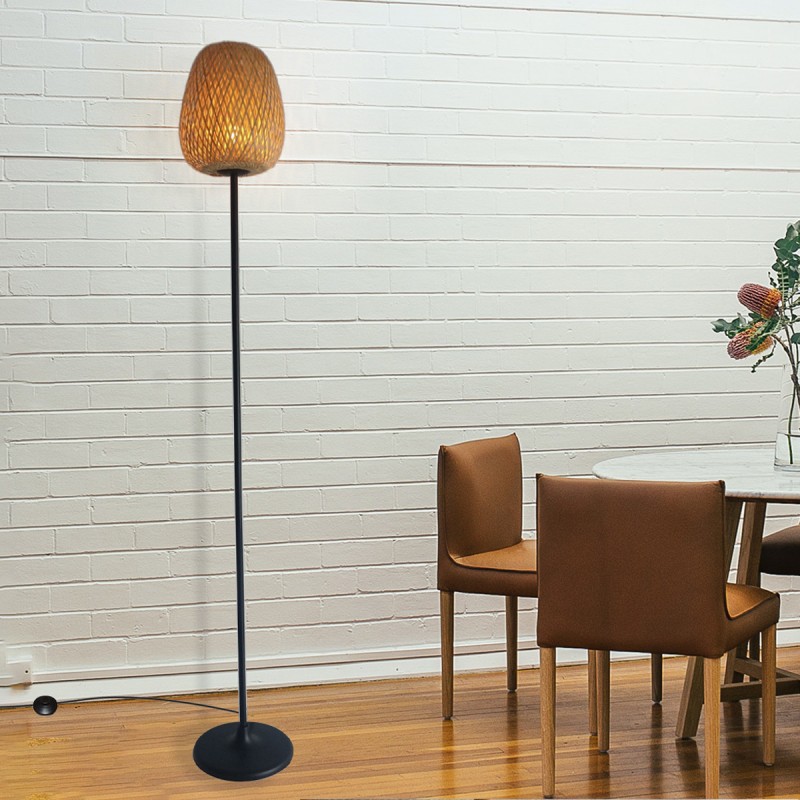 Wicker floor lamp "NIKKO".