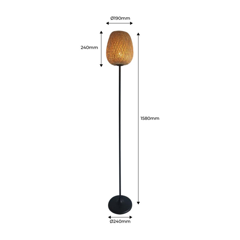 Wicker floor lamp "NIKKO".