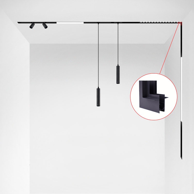 L-joint for recessed magnetic rails 20mm - Vertical
