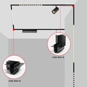 L-joint for recessed magnetic rails 20 mm - Horizontal