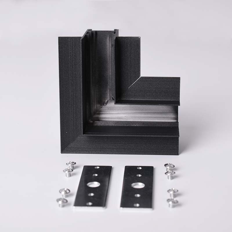 L-joint for recessed magnetic rails 20 mm - Horizontal