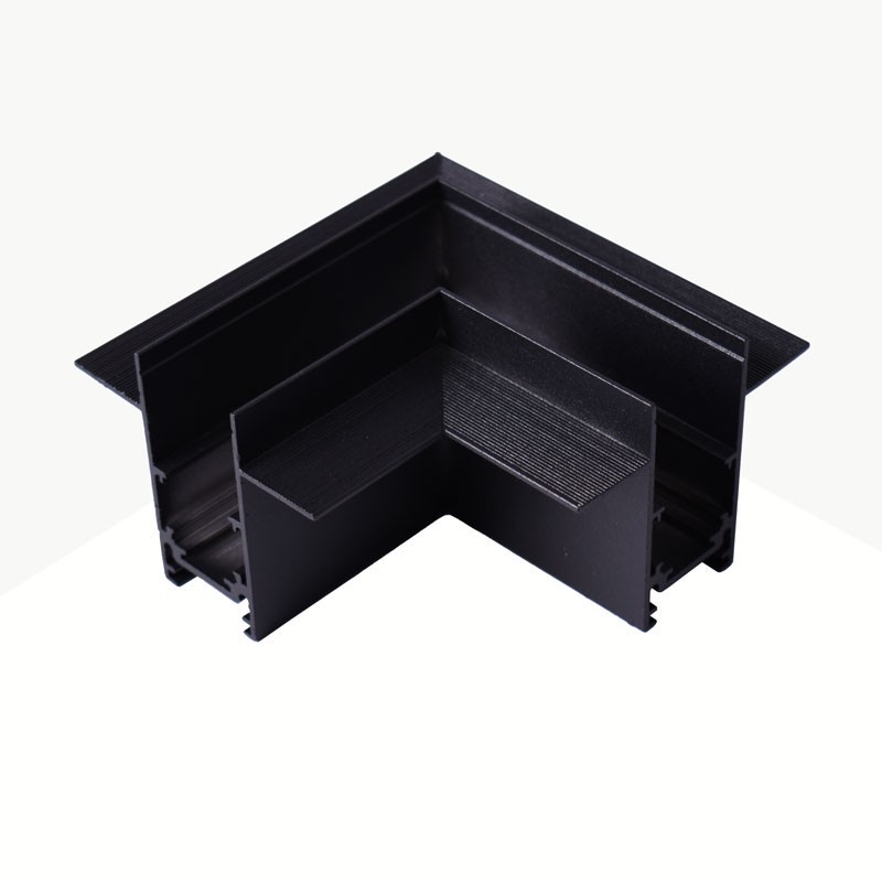 L-joint for recessed magnetic rails 20 mm - Horizontal