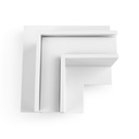 L-joint for recessed magnetic rails 20 mm - Horizontal
