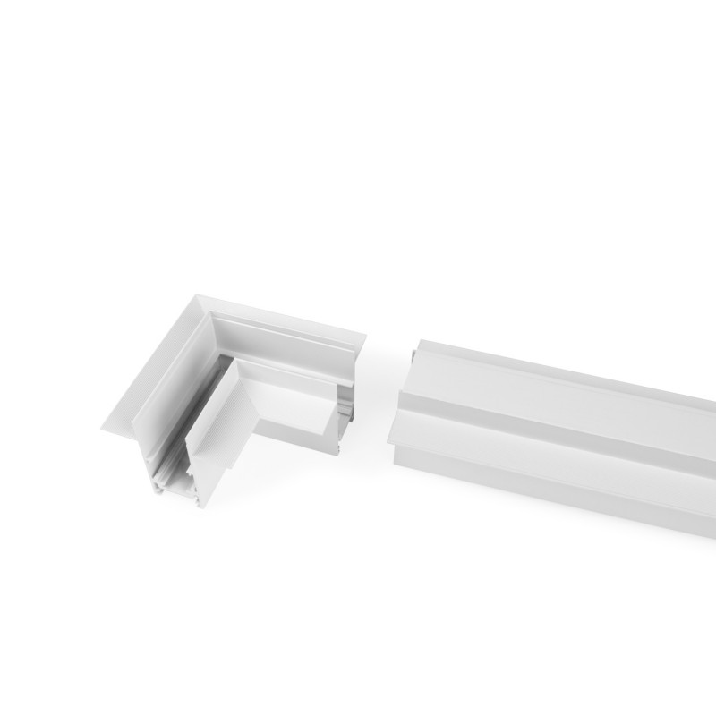 L-joint for recessed magnetic rails 20 mm - Horizontal