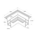 L-joint for recessed magnetic rails 20 mm - Horizontal