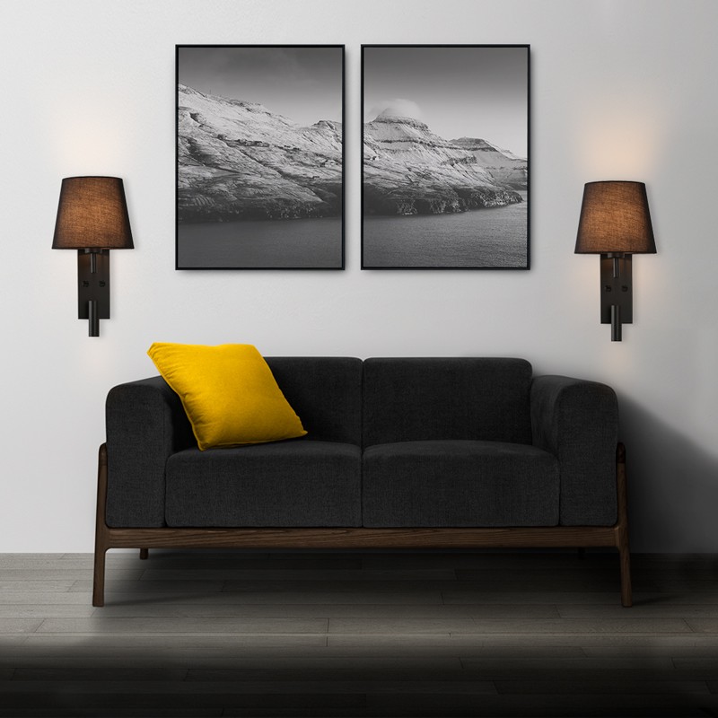 "NOAH" wall sconce with LED reading light - 3.4W