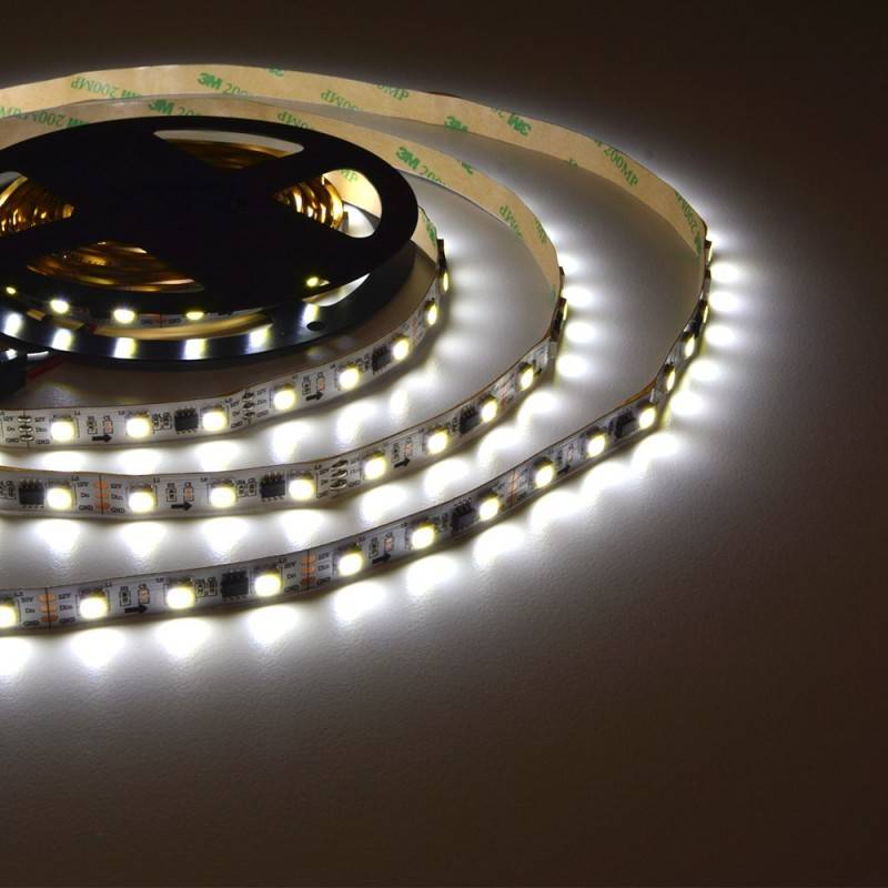 Intelligent LED Strip IC 12V DC - 14,4W/m - IP20 - 60 LED/m - Width 10mm - 6000K - 5 meters