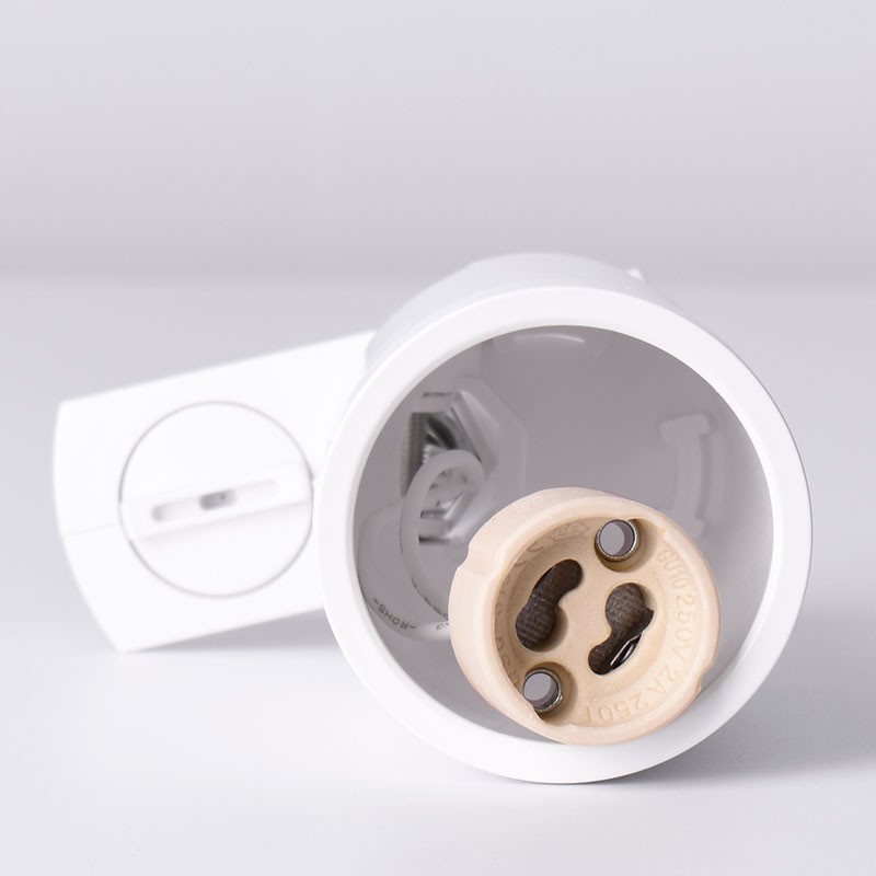 Single-phase track spotlight with GU10 socket