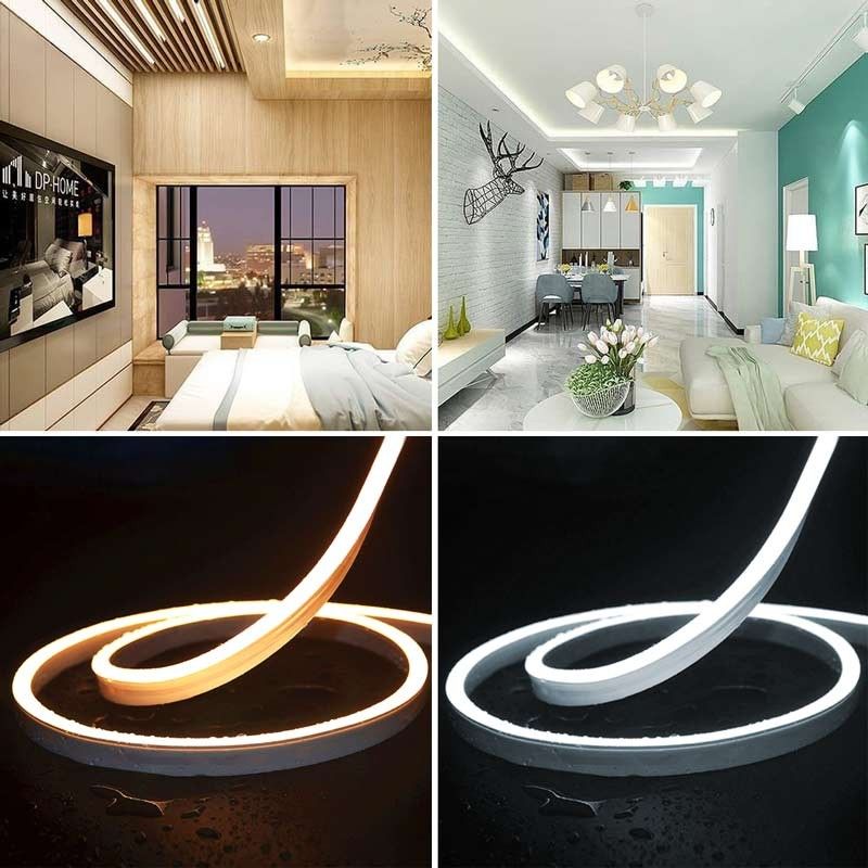 Flexible LED neon 24V DC - 10x18mm - 10 meters - Complete kit - 11W/m - IP67 - Lateral curvature