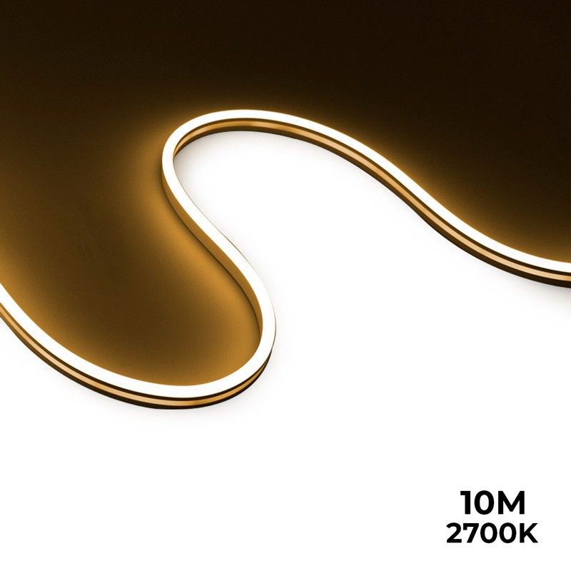Flexible LED neon 24V DC - 10x18mm - 10 meters - Complete kit - 11W/m - IP67 - Lateral curvature
