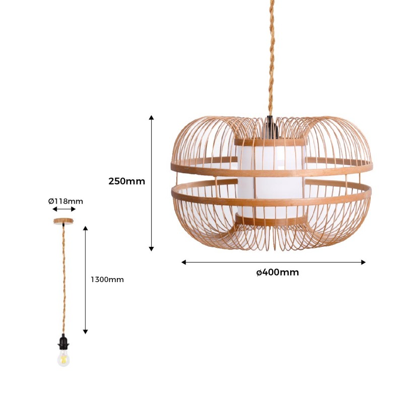 Japanese bamboo pendant lamp "KAIZEN".