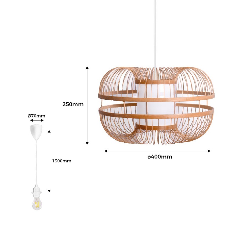 Japanese bamboo pendant lamp "KAIZEN".