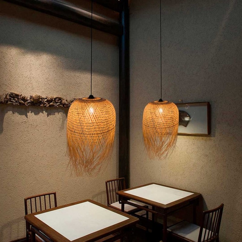 Rattan pendant lamp "JAVA".