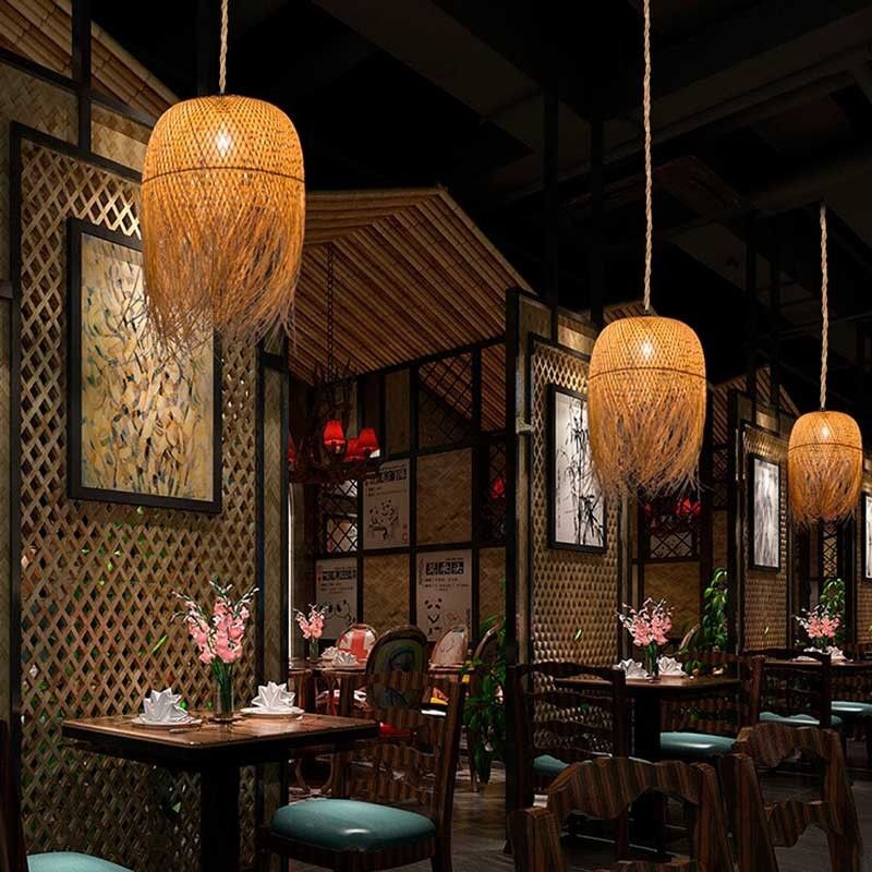 Rattan pendant lamp "JAVA".