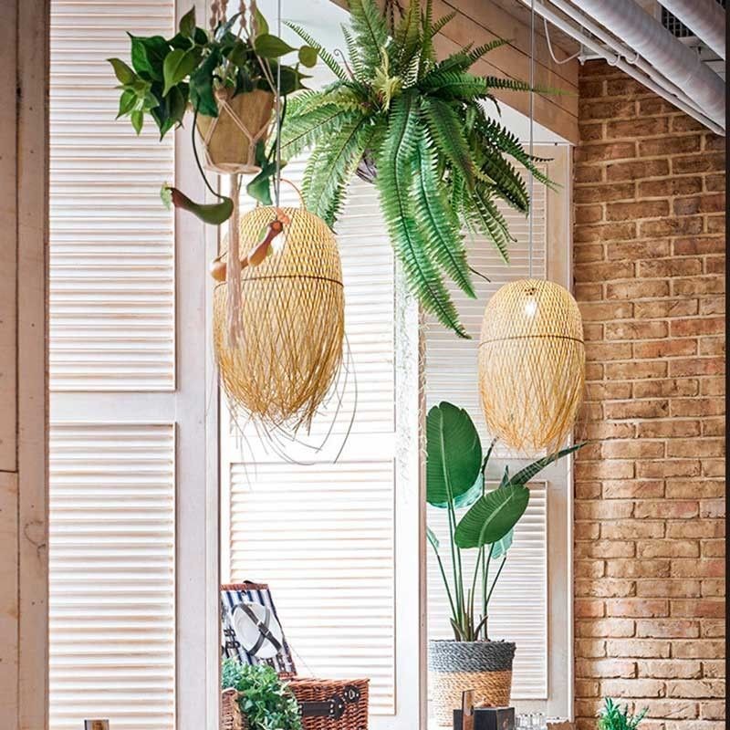 Rattan pendant lamp "JAVA".