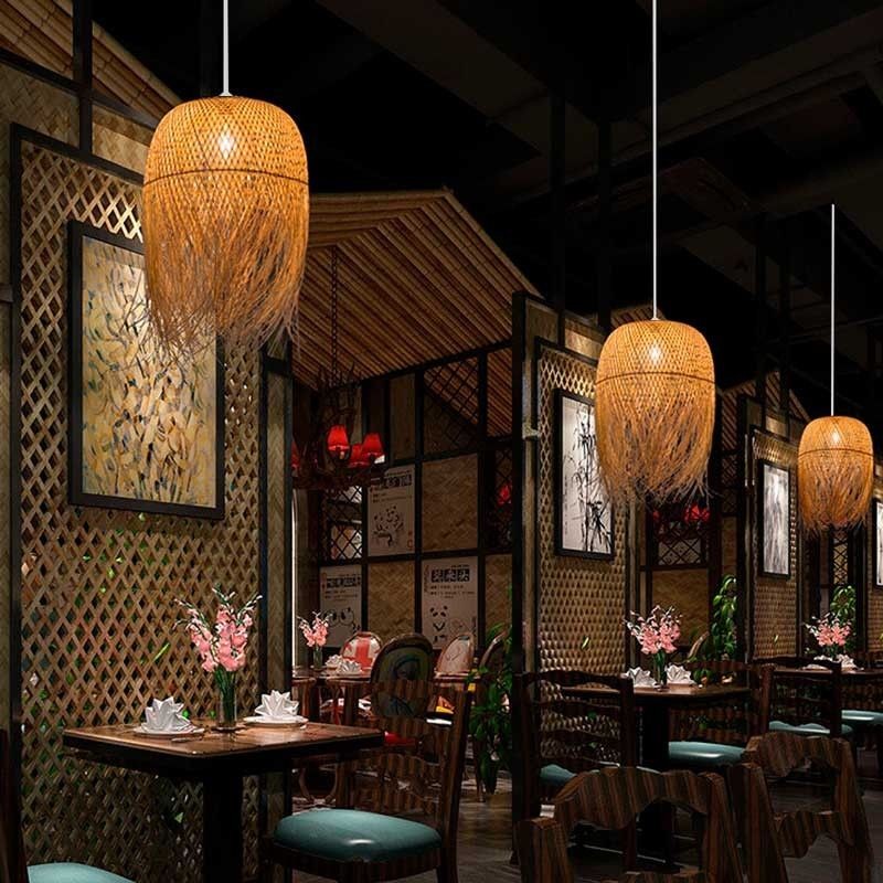 Rattan pendant lamp "JAVA".