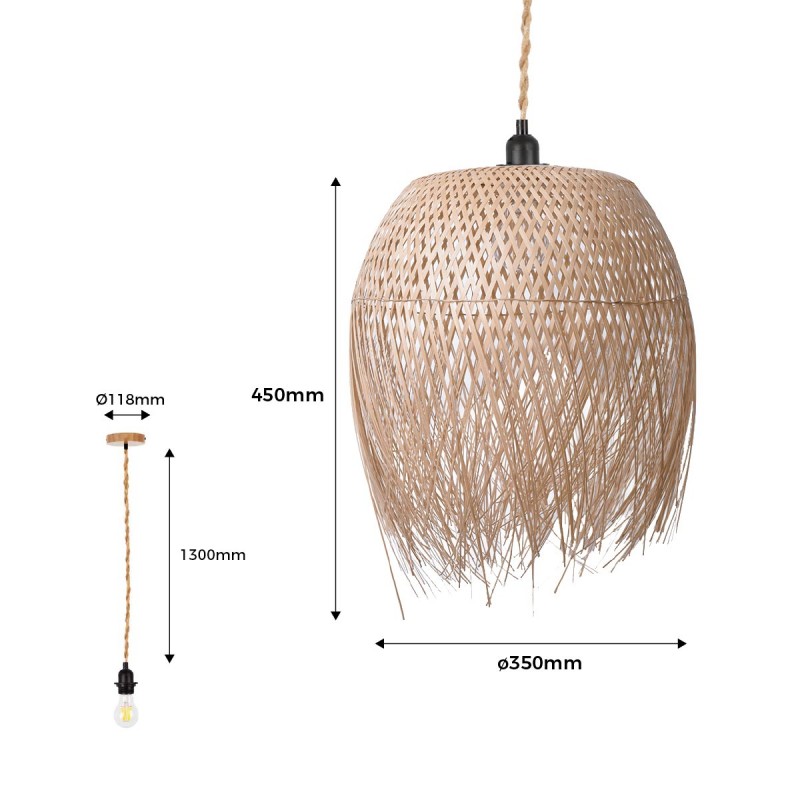 Rattan pendant lamp "JAVA".