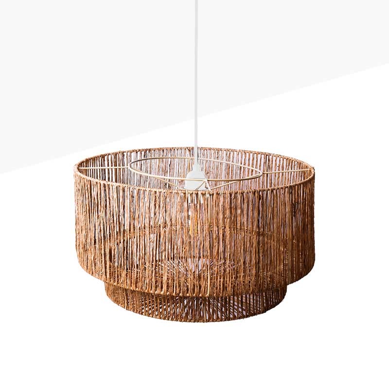 Jute and natural fiber pendant lamp "BALI".