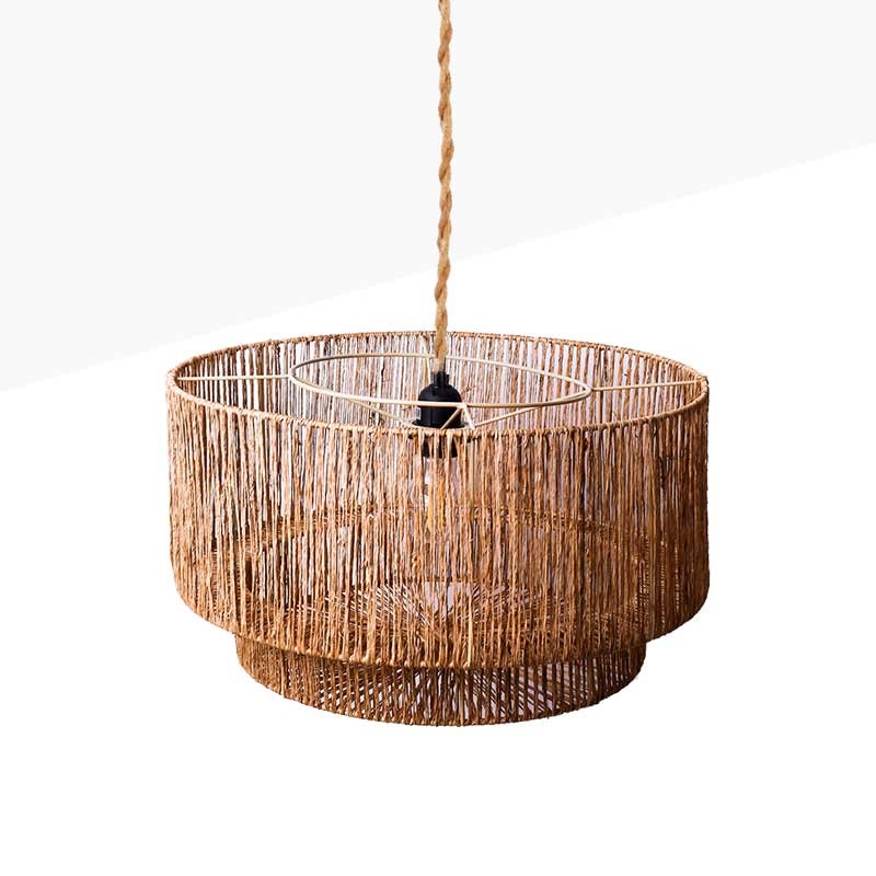 Jute and natural fiber pendant lamp "BALI".