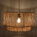 Jute and natural fiber pendant lamp "BALI".