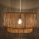 Jute and natural fiber pendant lamp "BALI".