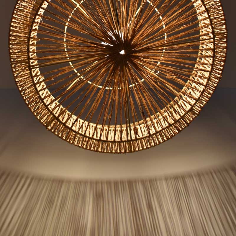 Jute and natural fiber pendant lamp "BALI".