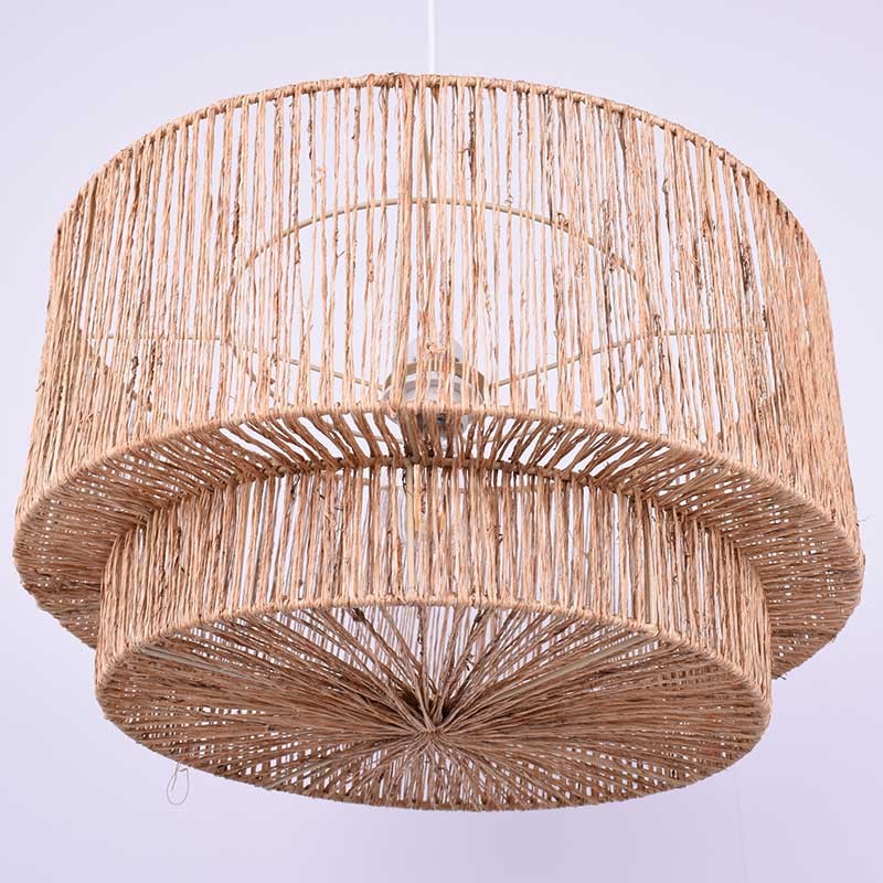 Jute and natural fiber pendant lamp "BALI".