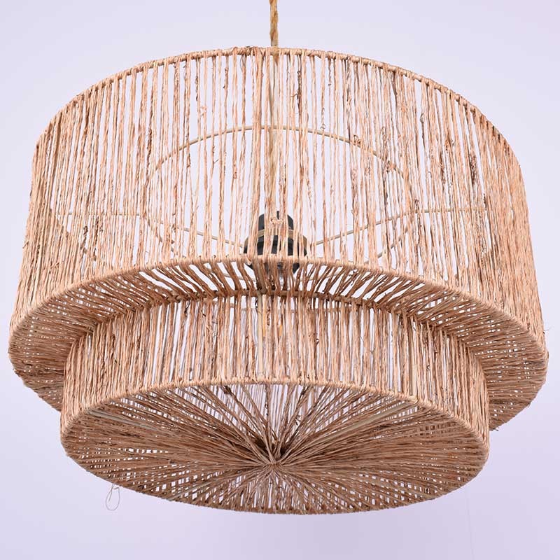 Jute and natural fiber pendant lamp "BALI".