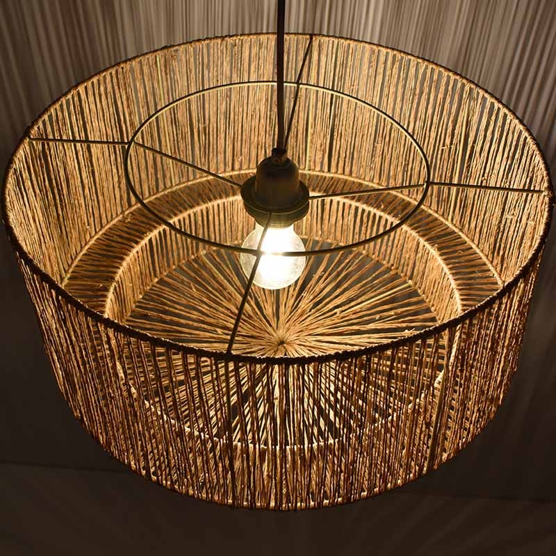 Jute and natural fiber pendant lamp "BALI".