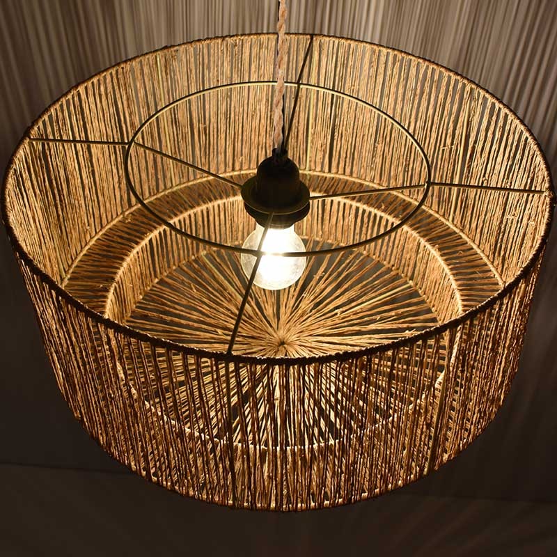 Jute and natural fiber pendant lamp "BALI".