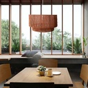 Jute and natural fiber pendant lamp "BALI".