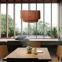 Jute and natural fiber pendant lamp "BALI".